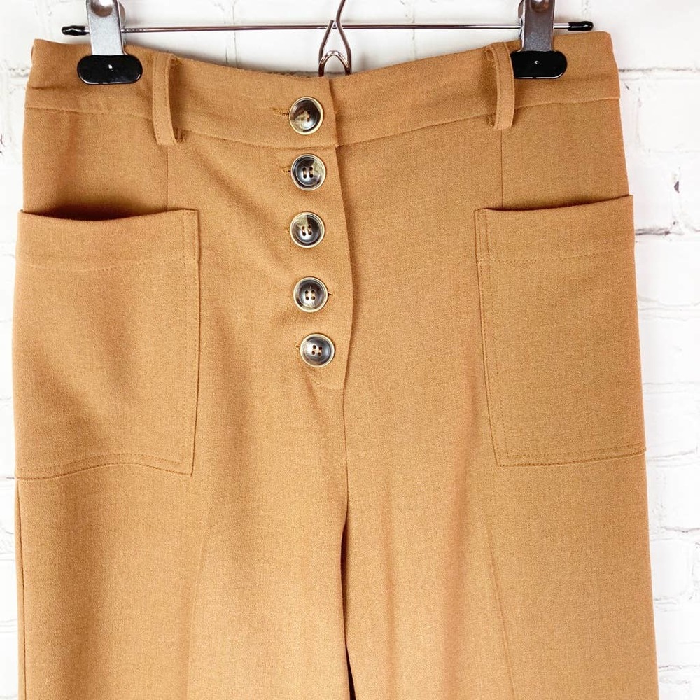 Elodie High Waist Wide Leg Pants Camel Sz S - Picture 5 of 8